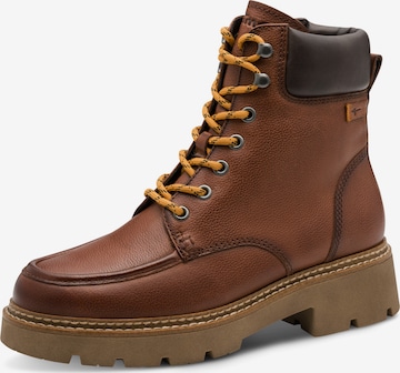 Tamaris - Botines con cordones en marrón: frente