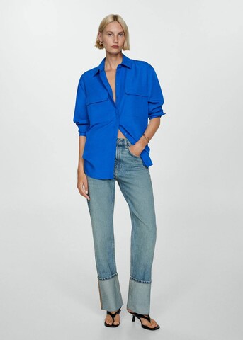 MANGO Bluse 'Factory' in Blau