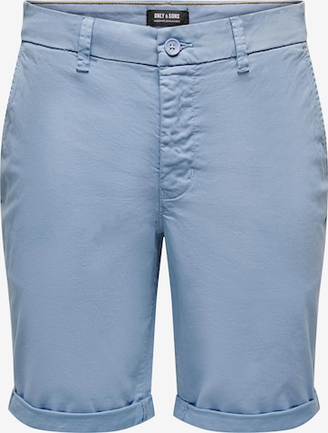 Regular Pantalon chino 'Peter' Only & Sons en bleu : devant