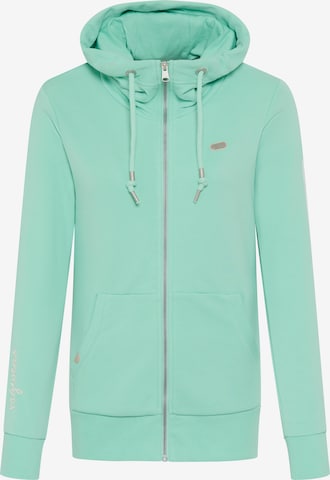 Ragwear Zip-Up Hoodie in Green: front