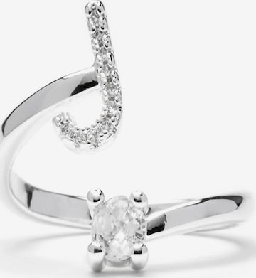 Luxenter Ring 'Alphabet J' in Silber: Vorderseite