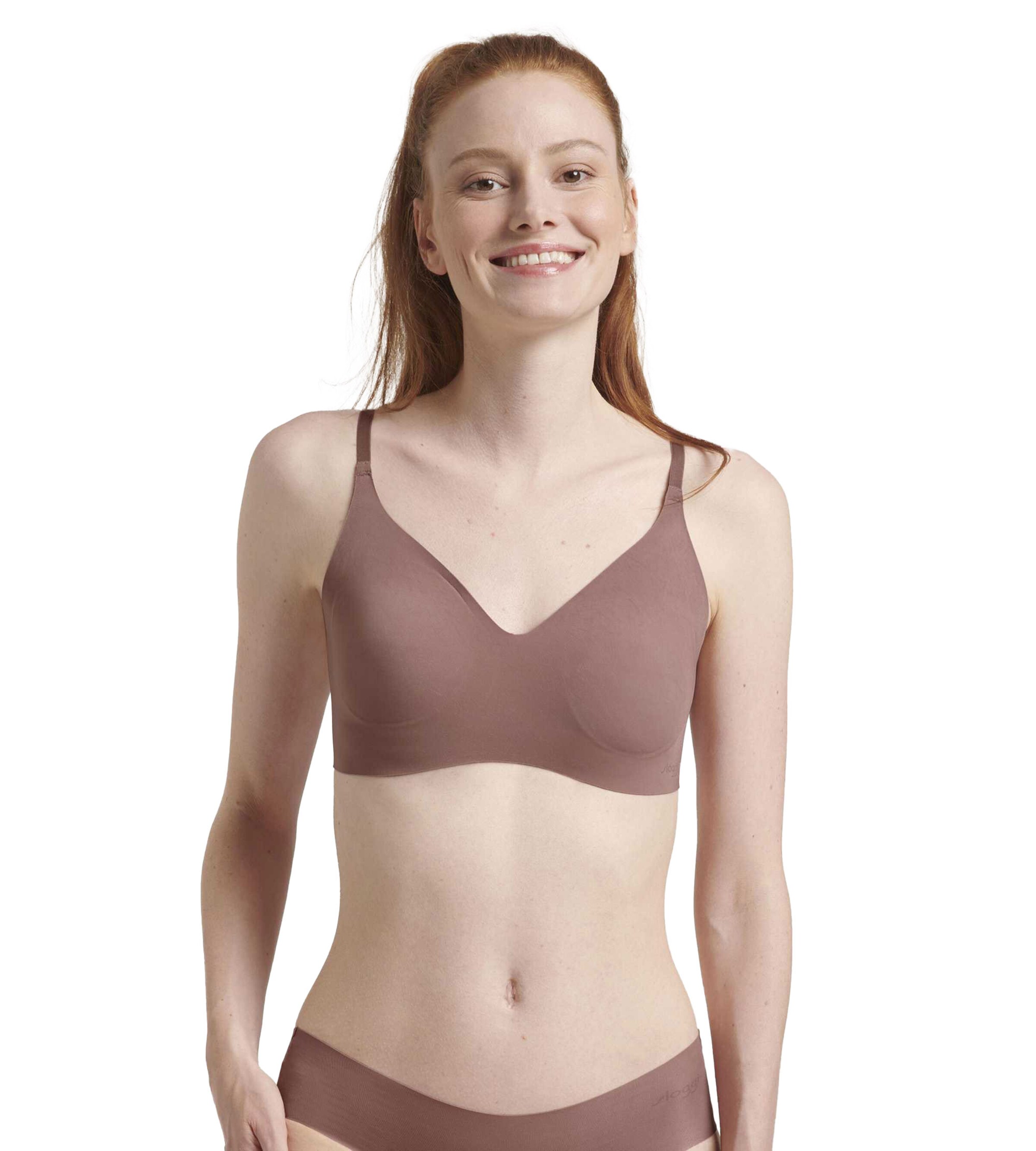 SLOGGI Bralette Bra 'Zero Feel' in Brown: front