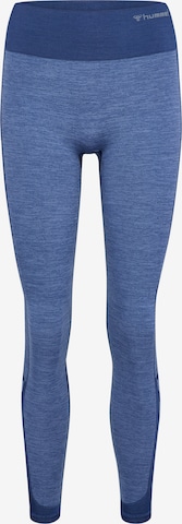 Skinny Pantalon de sport 'Shine' Hummel en bleu : devant