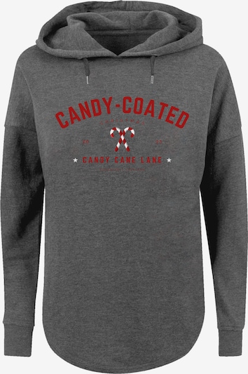 F4NT4STIC Sweatshirt 'Weihnachten Candy' in dunkelgrau / rot / weiß, Produktansicht