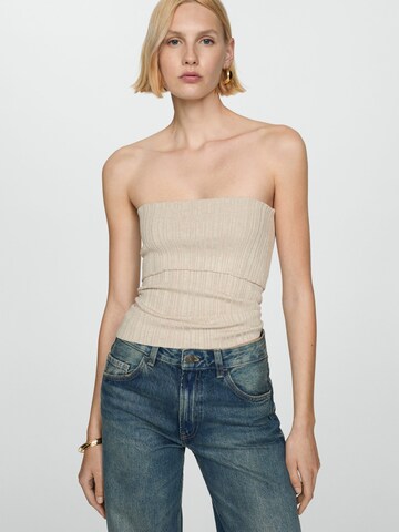 MANGO Gebreide top 'PAULINA' in Beige: voorkant