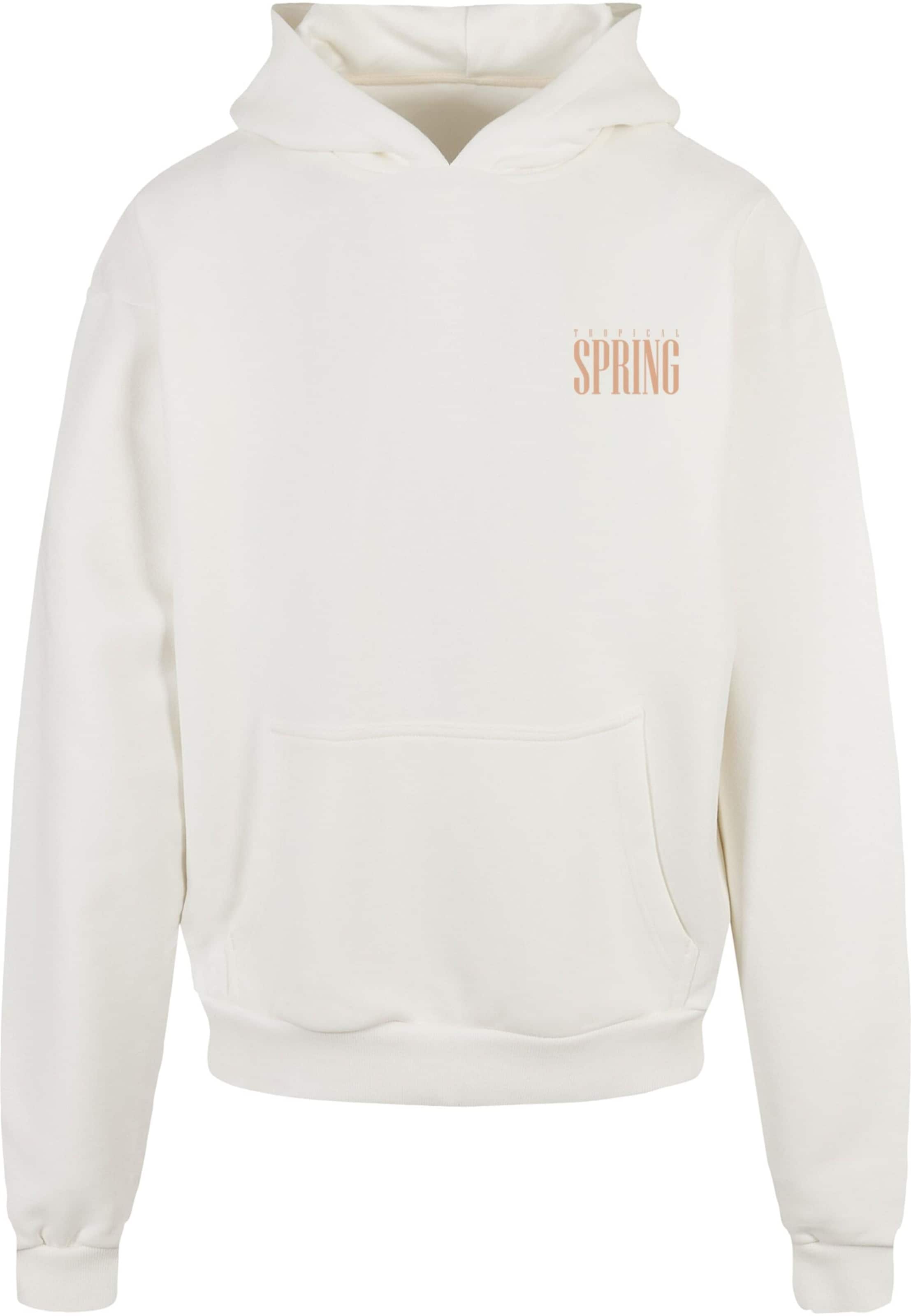 Merchcode Sweatshirt 'Tropical Spring' in Weiß: Vorderseite