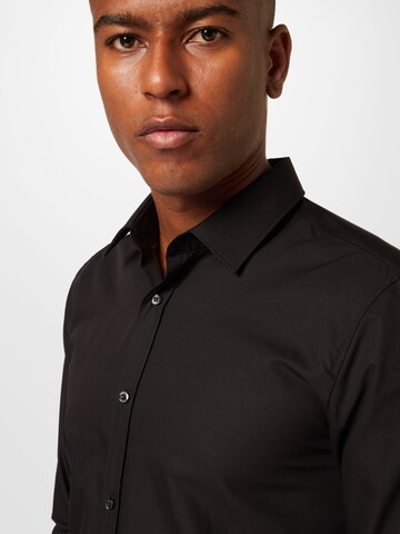 HUGO Red Slim fit Button Up Shirt 'Elisha' in Black