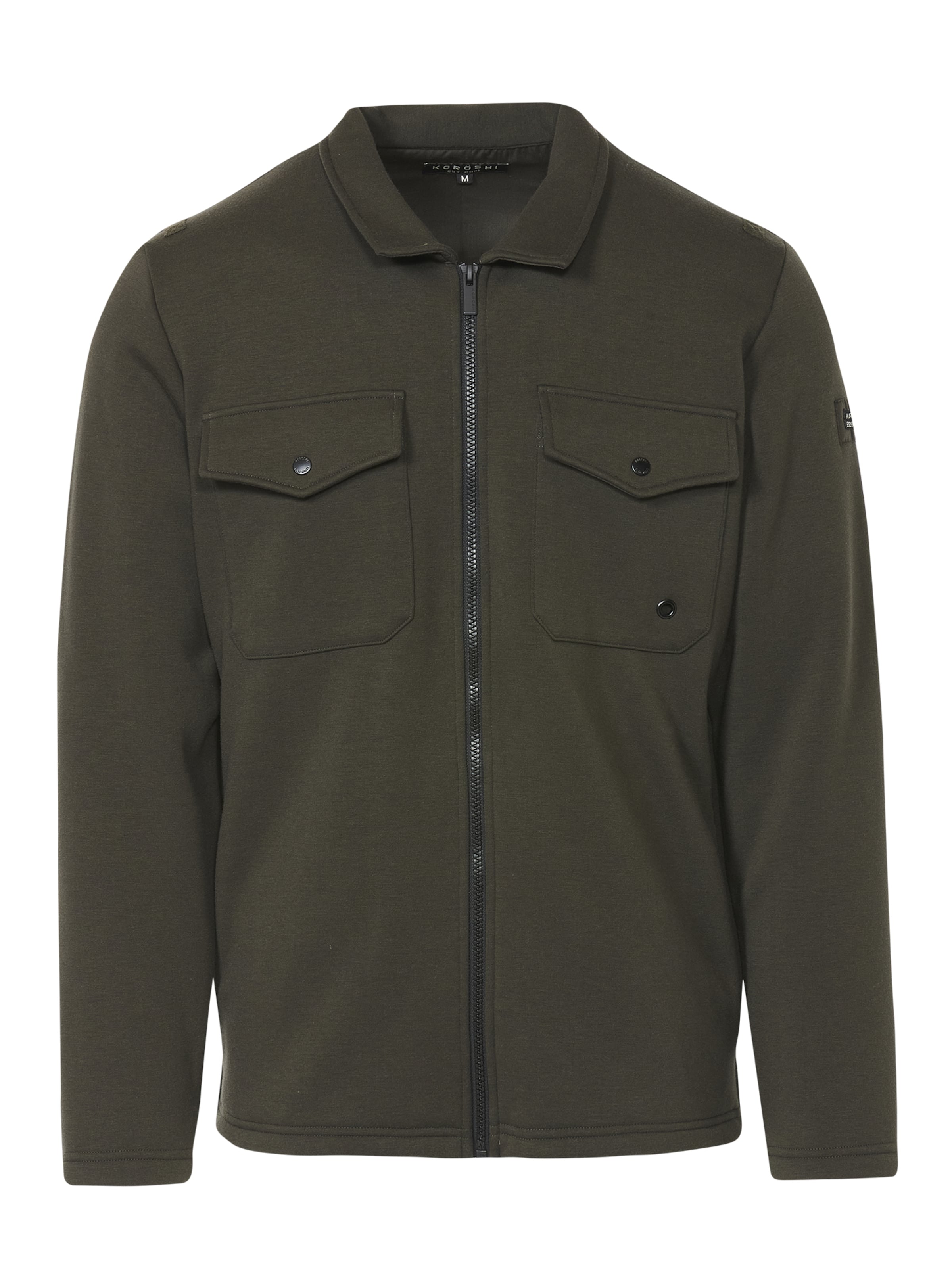 KOROSHI Φθινοπωρινό και ανοιξιάτικο μπουφάν σε πράσινο: μπροστά