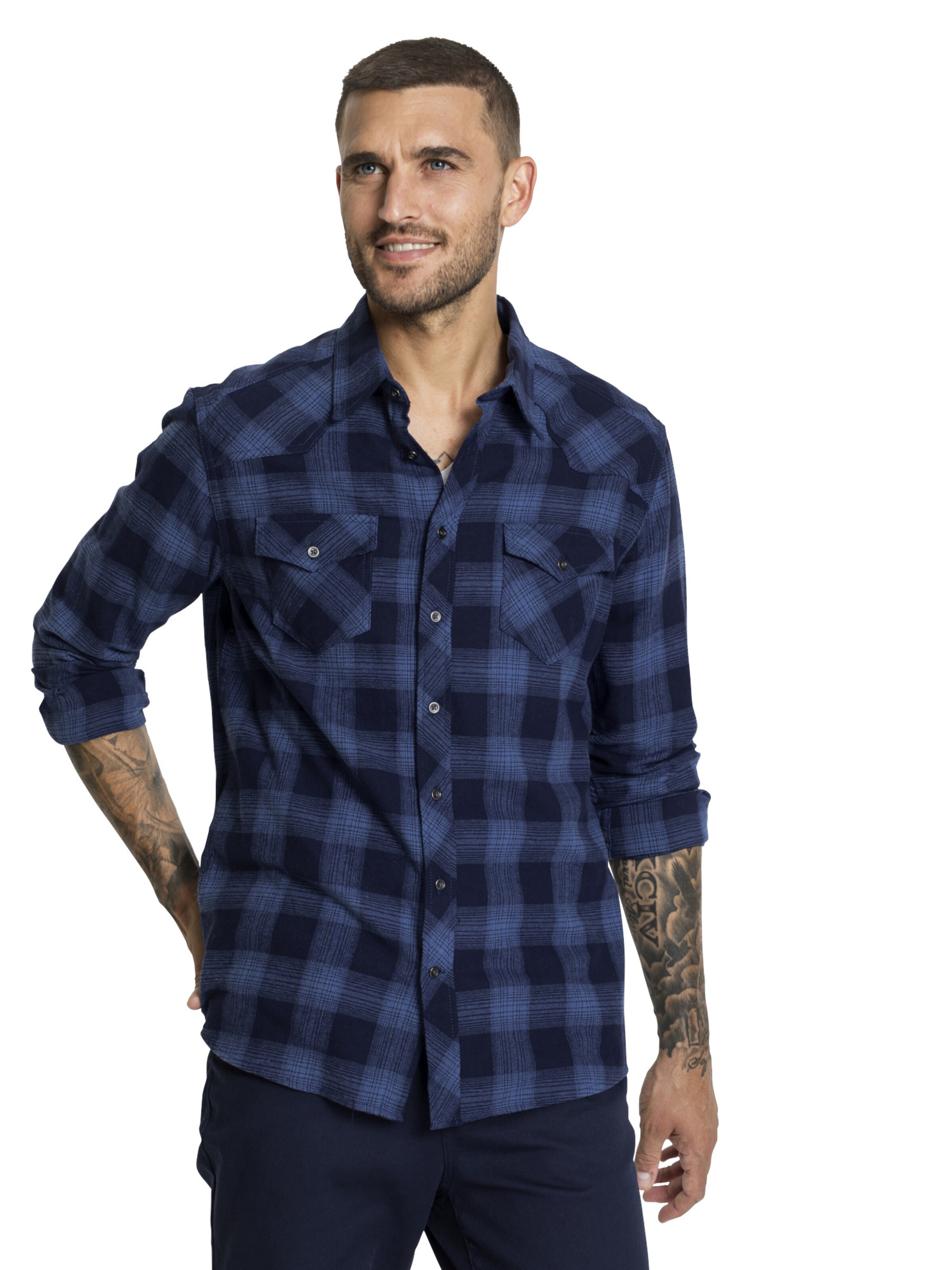 bonprix Regular Fit Hemd in Blau: Vorderseite