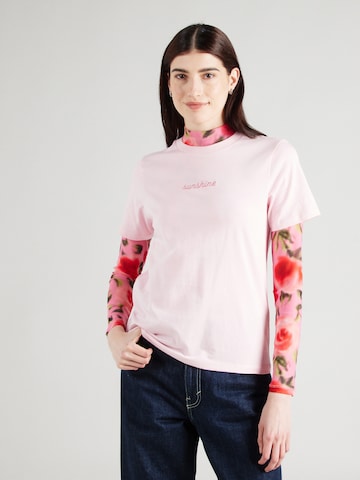 PIECES Majica 'KAYLEE' | roza barva: sprednja stran