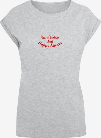 Merchcode Shirt 'Merry Christmas And Happy Always' in Grey: front