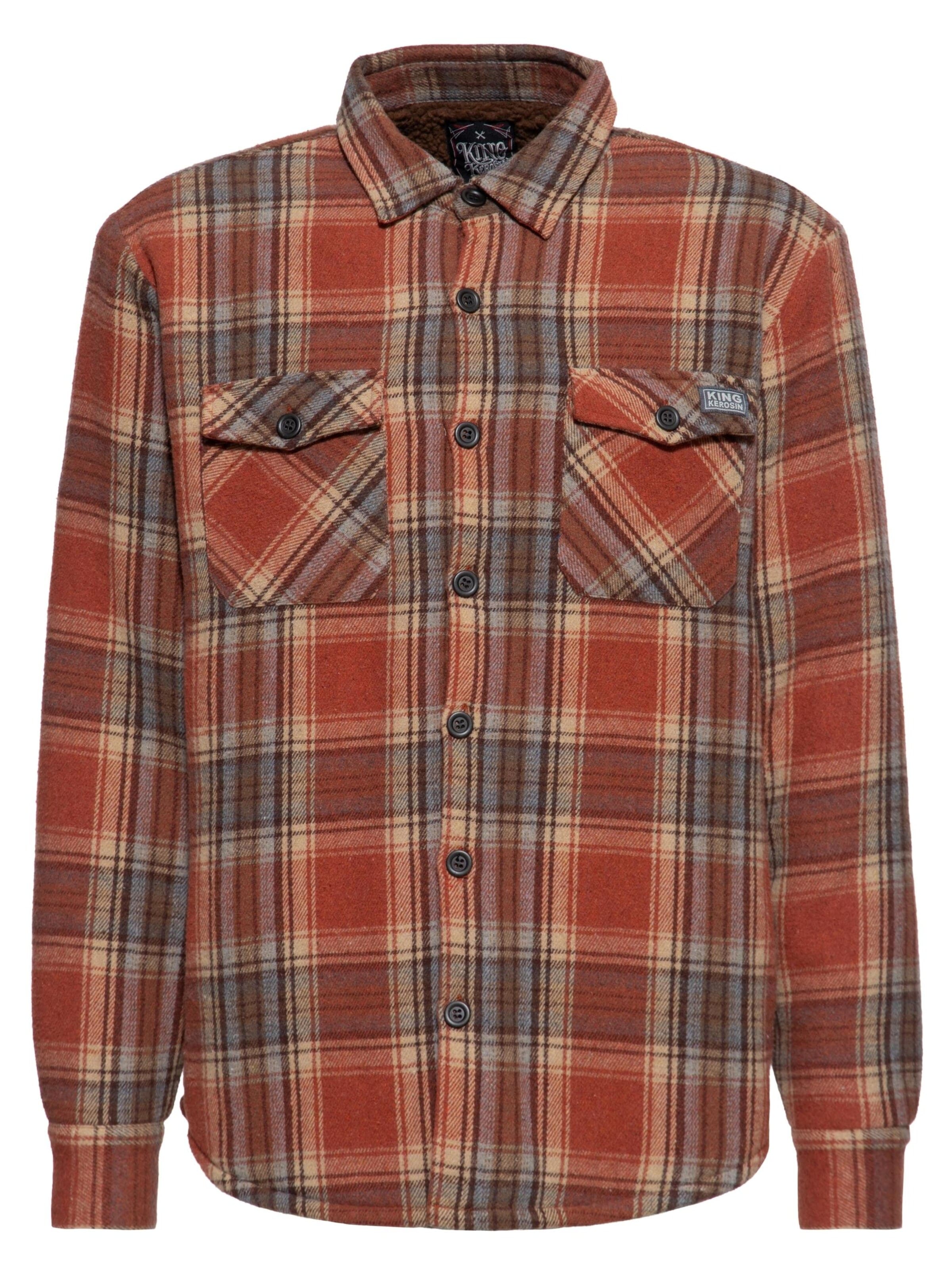 King Kerosin Regular Fit Hemd‌‌‌‌‌‌‌‌ in Braun: Vorderseite