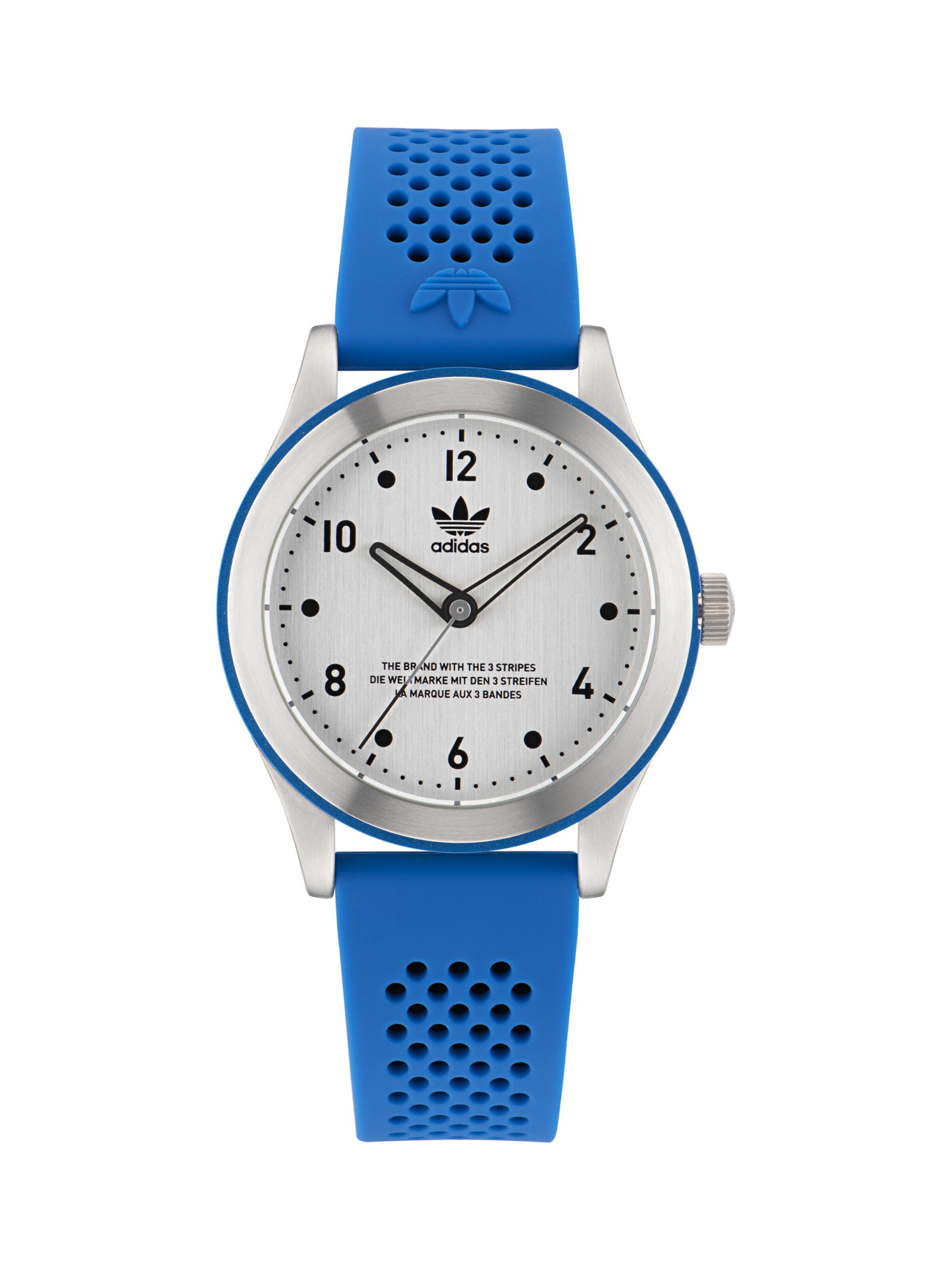 ADIDAS ORIGINALS Analoguhr 'CODE THREE' in Silber: Vorderseite