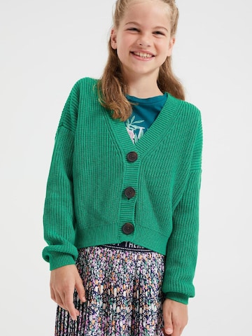 WE Fashion Knit Cardigan in Green: front