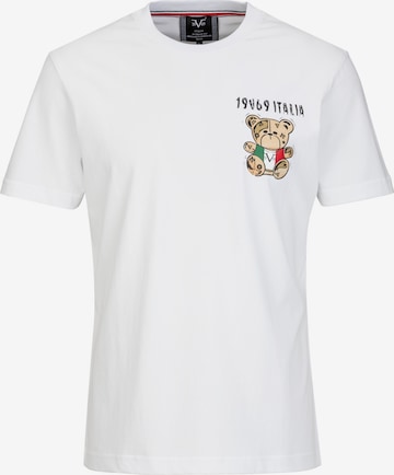 19V69 ITALIA T-Shirt 'RAFAEL ITALIAN TEDDY' in Weiß: Vorderseite