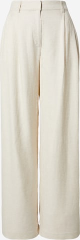 The Base Theory Свободный крой Плиссированные брюки 'PLEATED LINEN PANTS' в Бежевый: спереди