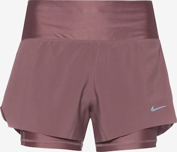 NIKE Loose fit Workout Pants 'SWIFT' in Brown: front