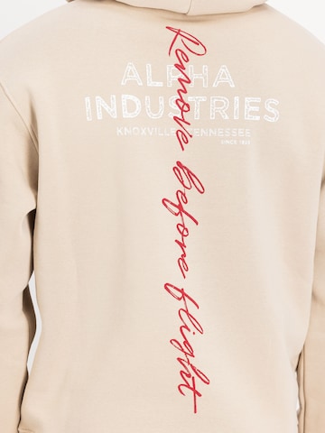 ALPHA INDUSTRIES Sweatshirt 'Signature' i beige