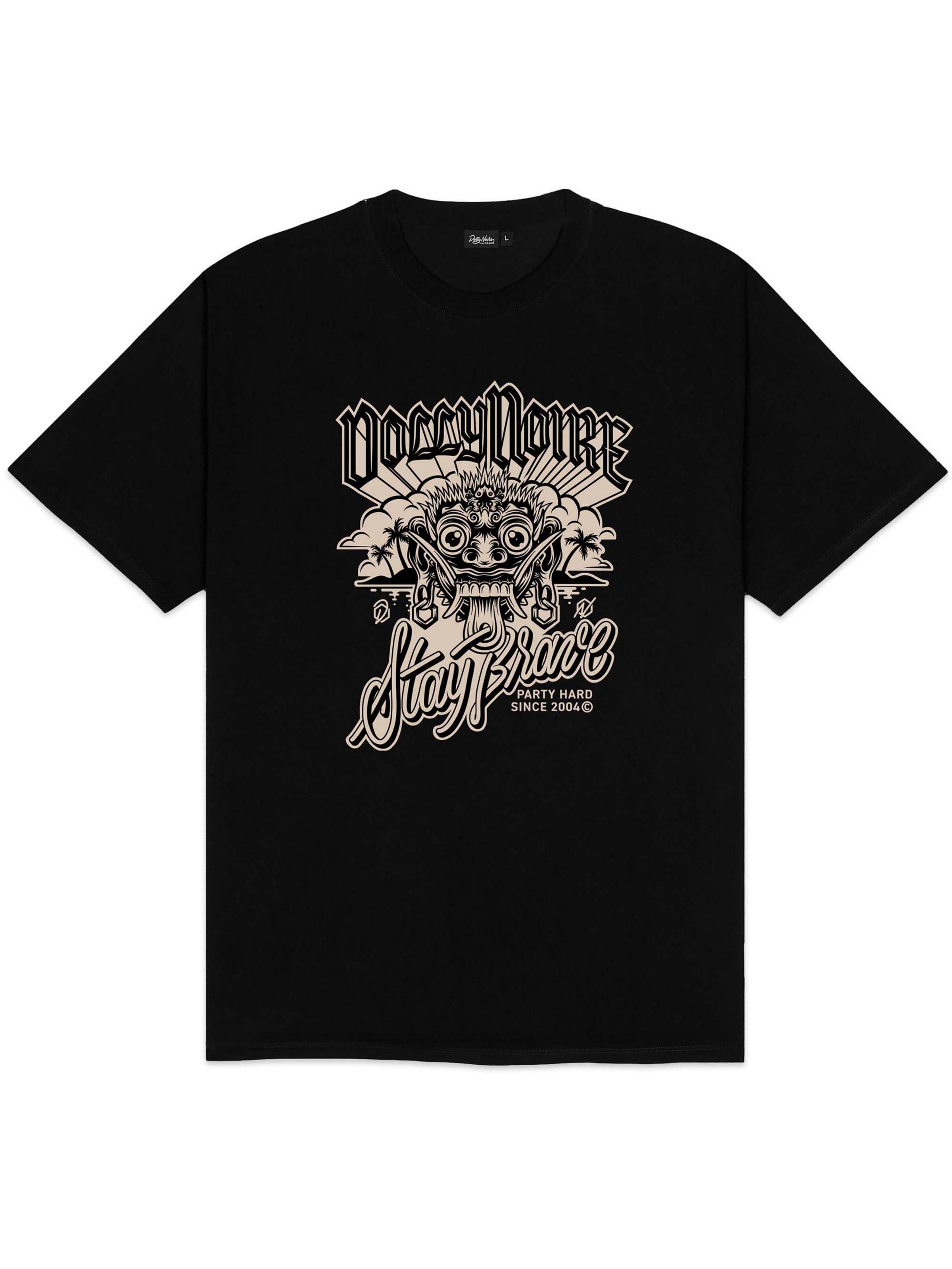 DOLLY NOIRE Shirt 'Bali Mask' in Black: front