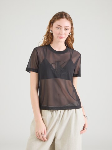 Calvin Klein Jeans Normalny krój Koszulka w kolorze czarny: przód