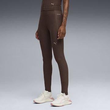 PUMA Skinny Sporthose 'Cloudspun' in Braun: Vorderseite