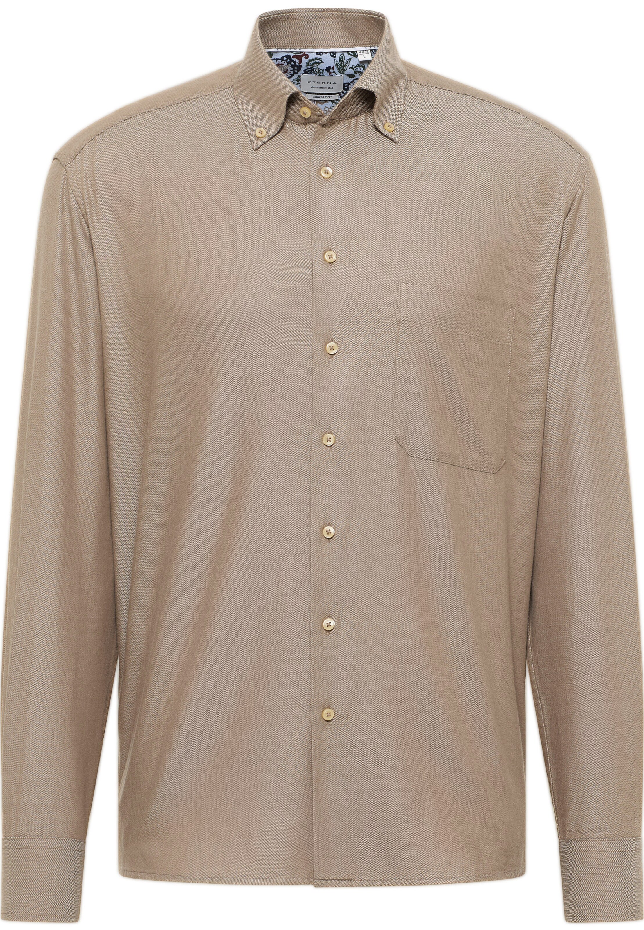 ETERNA Comfort Fit Hemd in Beige: Vorderseite