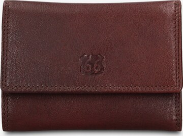 Portamonete 'Portafoglio Uomo Vera Pelle Route66 con Bottone Pressione' di Route 66 in marrone: frontale
