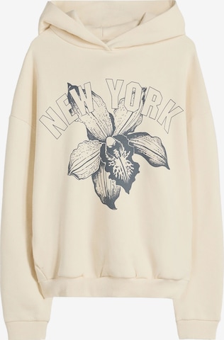 BershkaSweater majica - bež boja: prednji dio