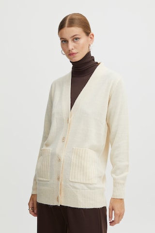 ICHI Knit Cardigan 'Marat' in White: front
