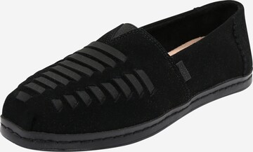 Chaussure basse 'ALPARGATA LEATHER WRAP' TOMS en noir : devant