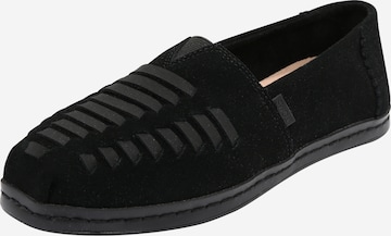 TOMS Пантофи 'ALPARGATA LEATHER WRAP' в черно: отпред