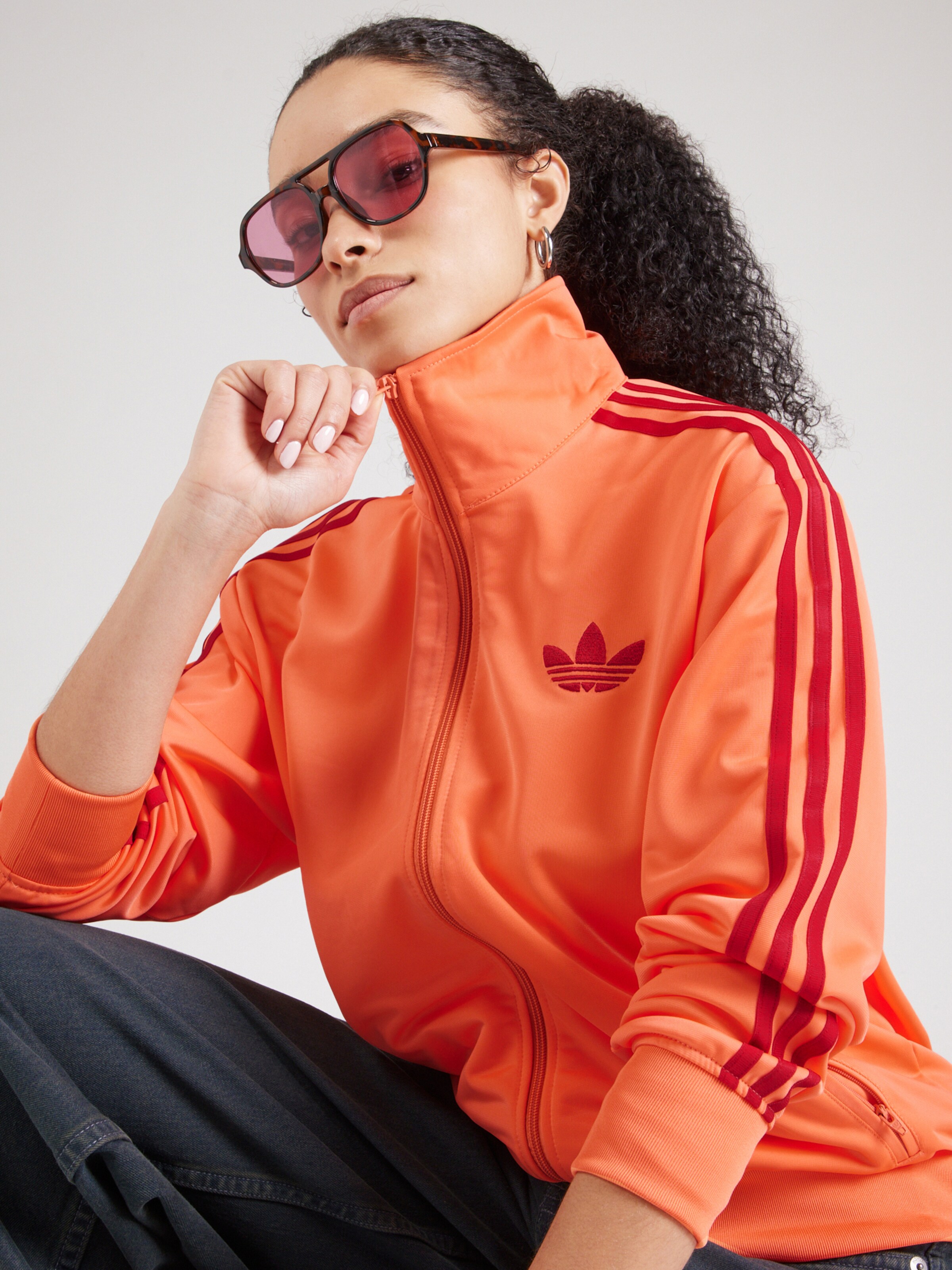 orange adidas tracksuit womens