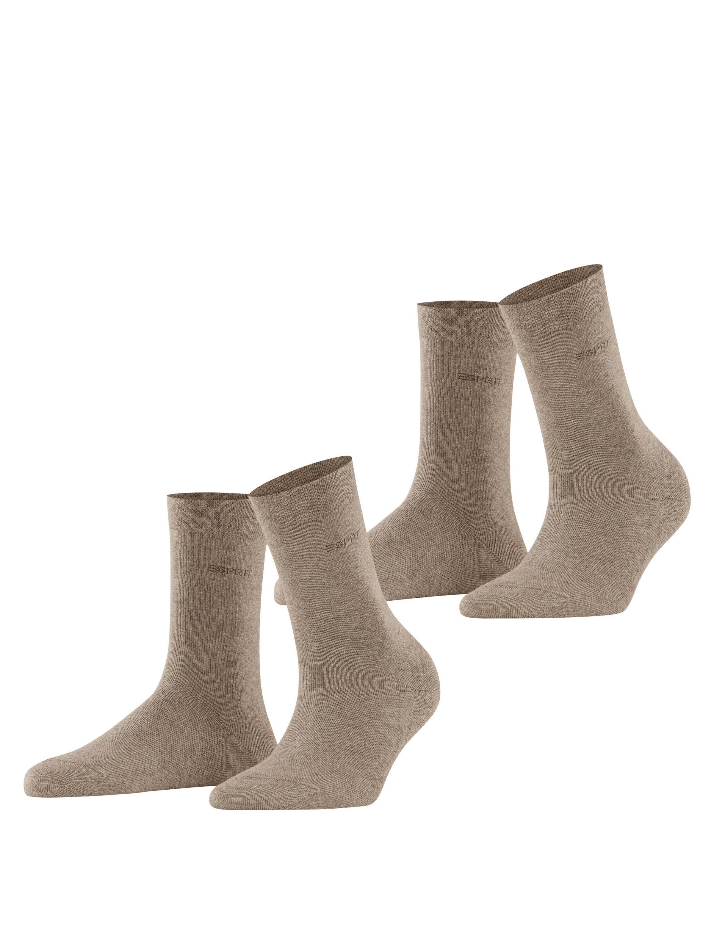 ESPRIT Socken 'Basic Easy 2-Pack'‌‌‌‌‌‌‌ in Braun: Vorderseite