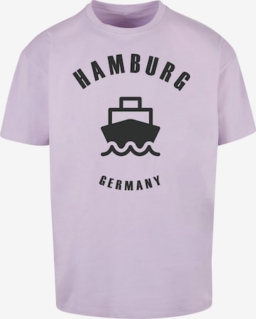 Merchcode Shirt 'Hamburg' in Lila: voorkant