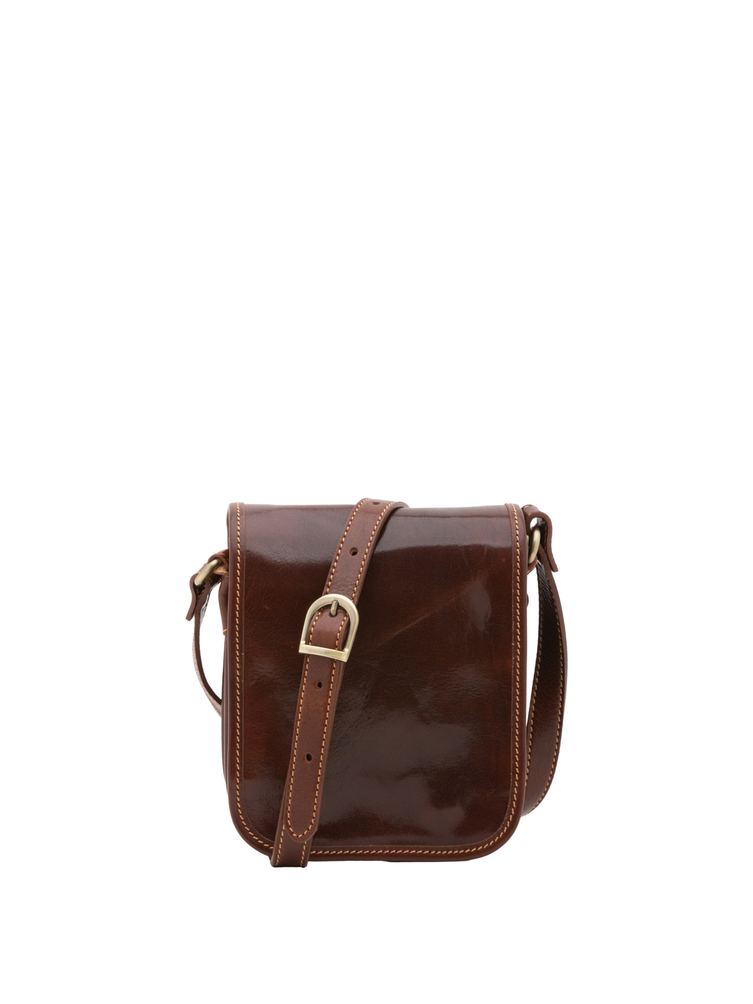 Borsa a tracolla 'Borsa a tracolla uomo vera pelle con calamita - Made in Italy' di I Fratelli in marrone: frontale