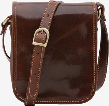 Borsa a tracolla 'Borsa a tracolla uomo vera pelle con calamita - Made in Italy' di I Fratelli in marrone: frontale