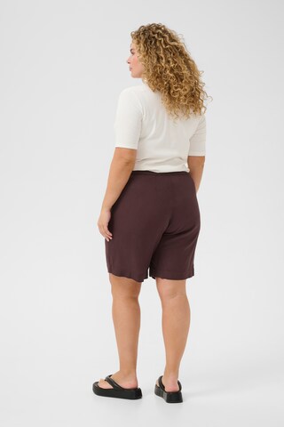 KAFFE CURVE Wide leg Pants 'Mille' in Brown