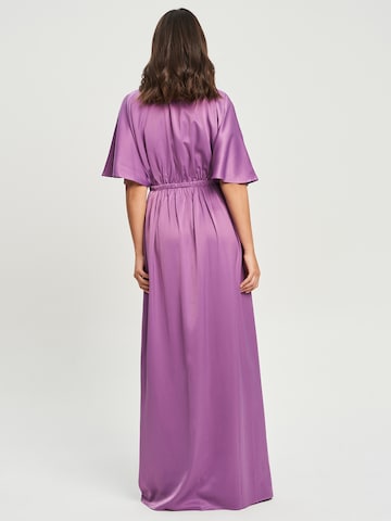 Tussah Dress 'CLAUDIA' in Purple: back