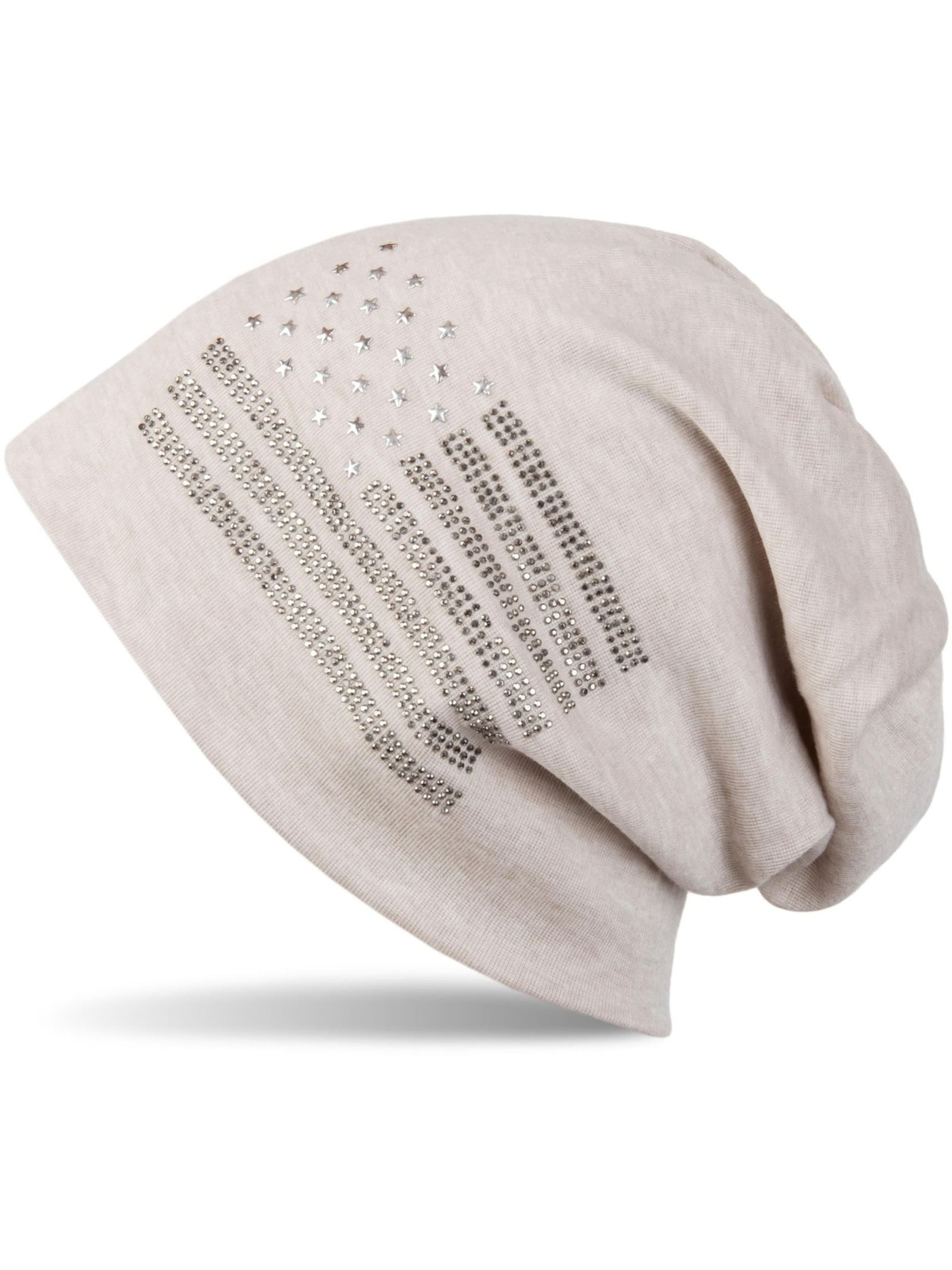styleBREAKER Beanie 'Beanie mit USA Flagge aus Strass' in Beige, Item view