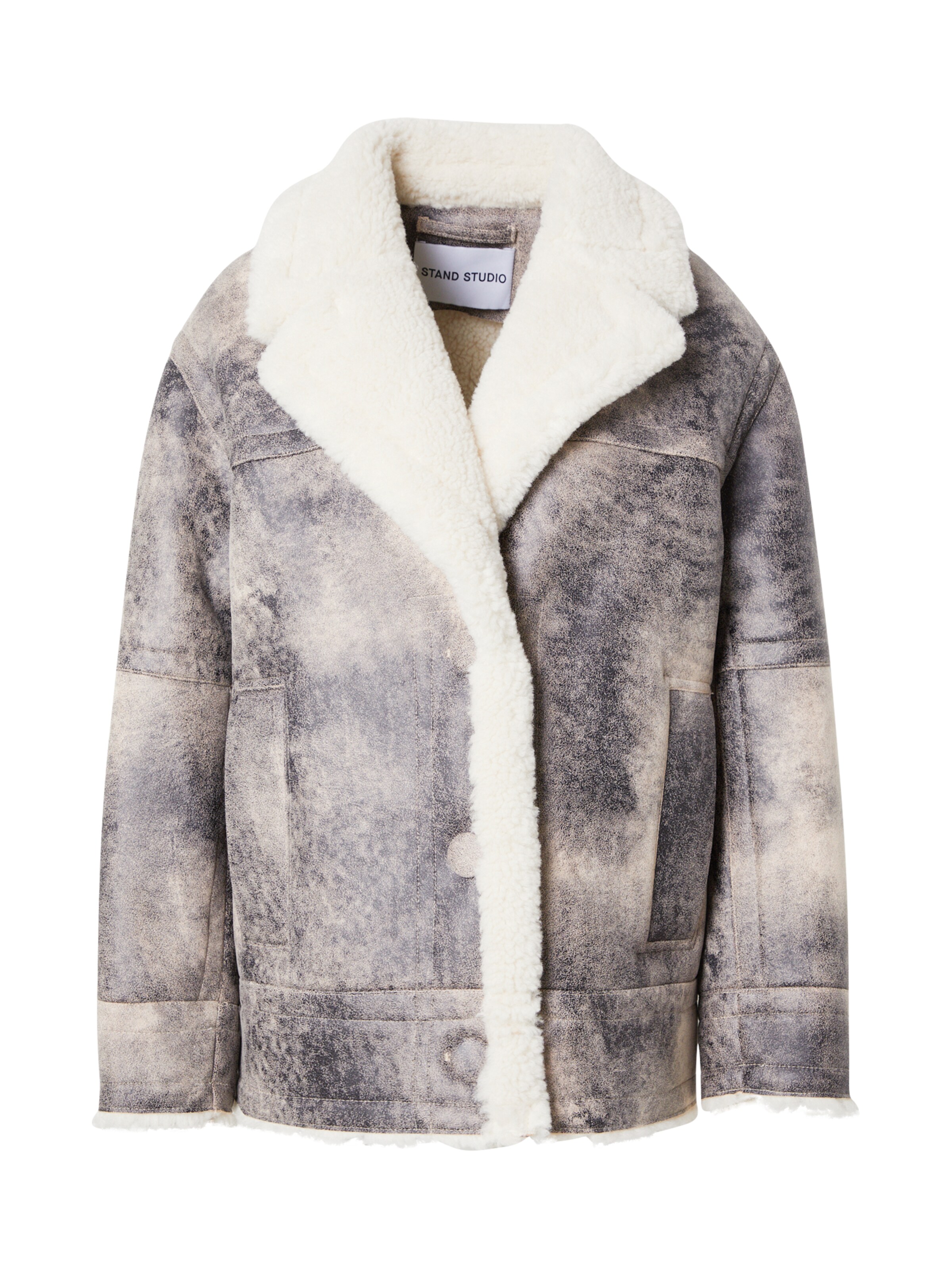 STAND STUDIO Зимно яке 'Louisa' в сиво: отпред