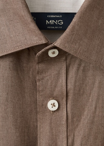 MANGO MAN Regular fit Button Up Shirt 'Parrot' in Brown