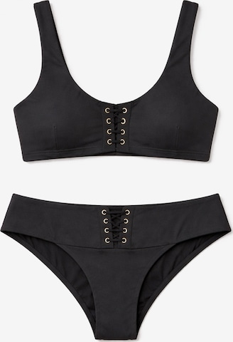 juoda Gisela Biustjė Bikinis: priekis