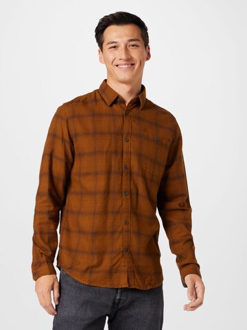 TOM TAILOR Regular fit Button Up Shirt in Brown: front