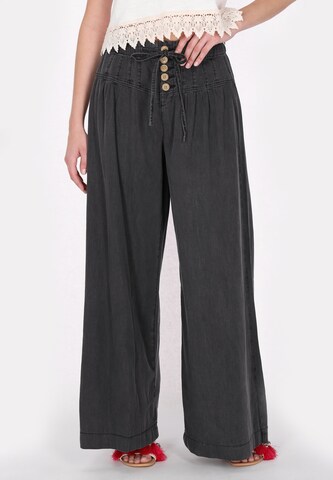 IZIA - Loosefit Pantalón en negro: frente