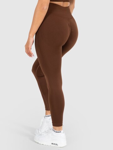 Smilodox Skinny Workout Pants 'Amaze Scrunch' in Brown