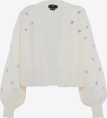 faina Knit Cardigan in White: front