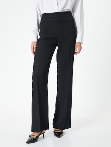 Koton Wide leg Pleated Pants in Black: front