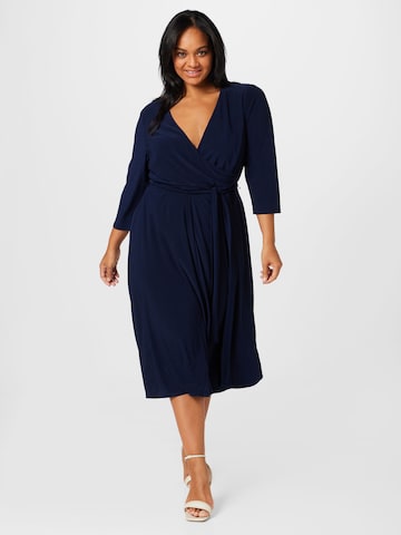 Lauren Ralph Lauren Plus Jurk 'LYNA' in Blauw: voorkant