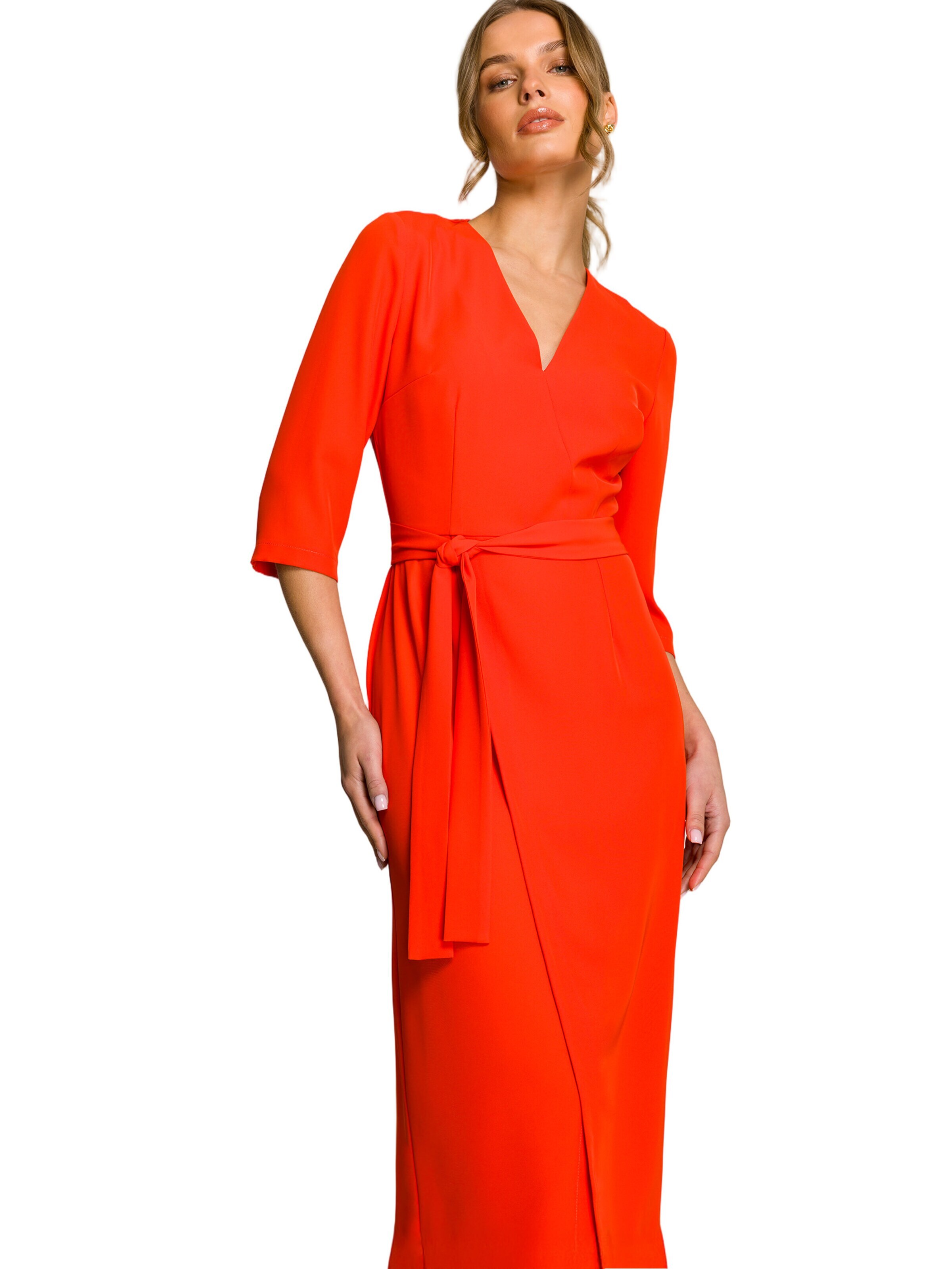 Rochie 'Sukienka z kopertowym motywem' de la Stylove pe portocaliu
