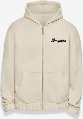 Veste de survêtement 'Dream Without Fear' Dropsize en beige : devant